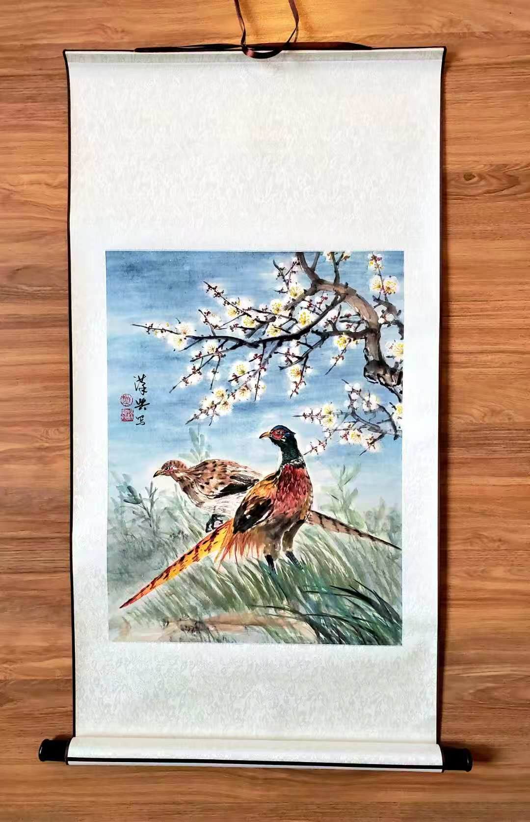 White Plum and a Pair of Pheasants 白梅双雉